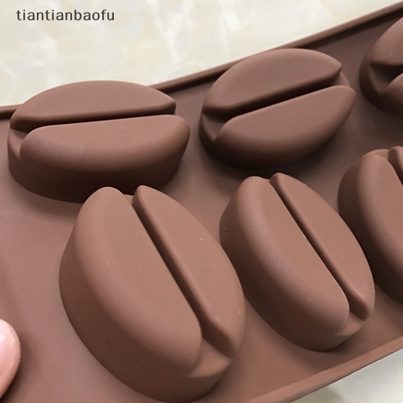 [tiantianbaofu] Cetakan Coklat Silikon Biji Kopi 7rongga Montok Baking Kue Decorag Mould Butik