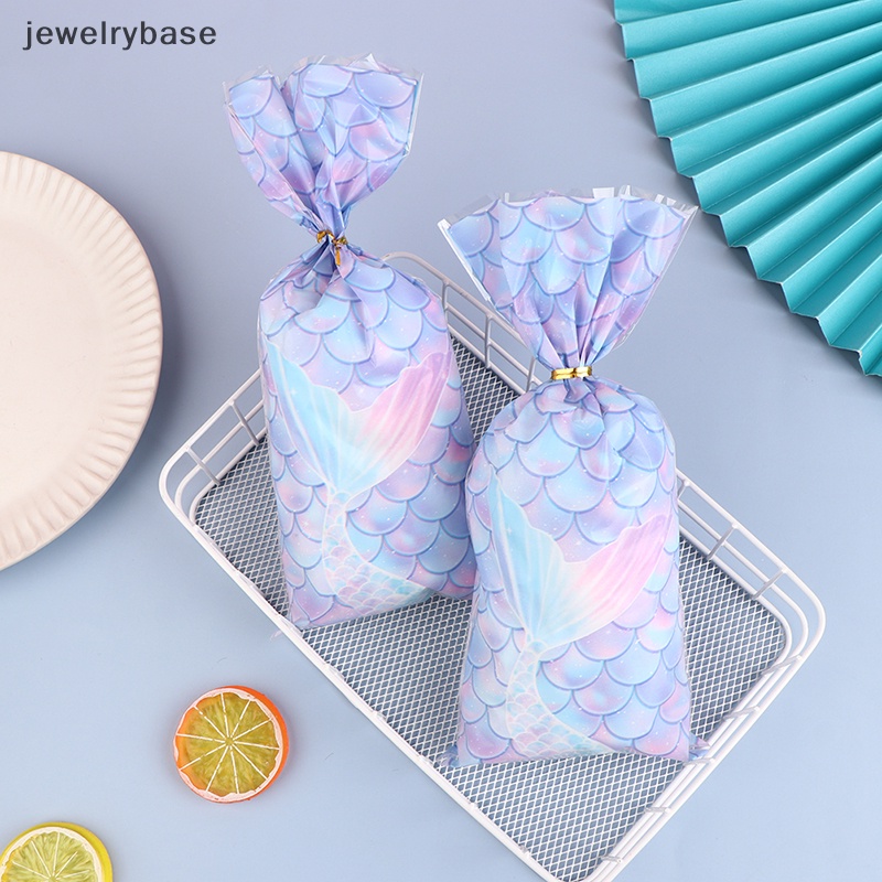 [jewelrybase] 50 Pcs Mermaid Pesta Hadiah Tas Biskuit Packing Bag Mermaid Tail Timbangan Traktir Tas Butik