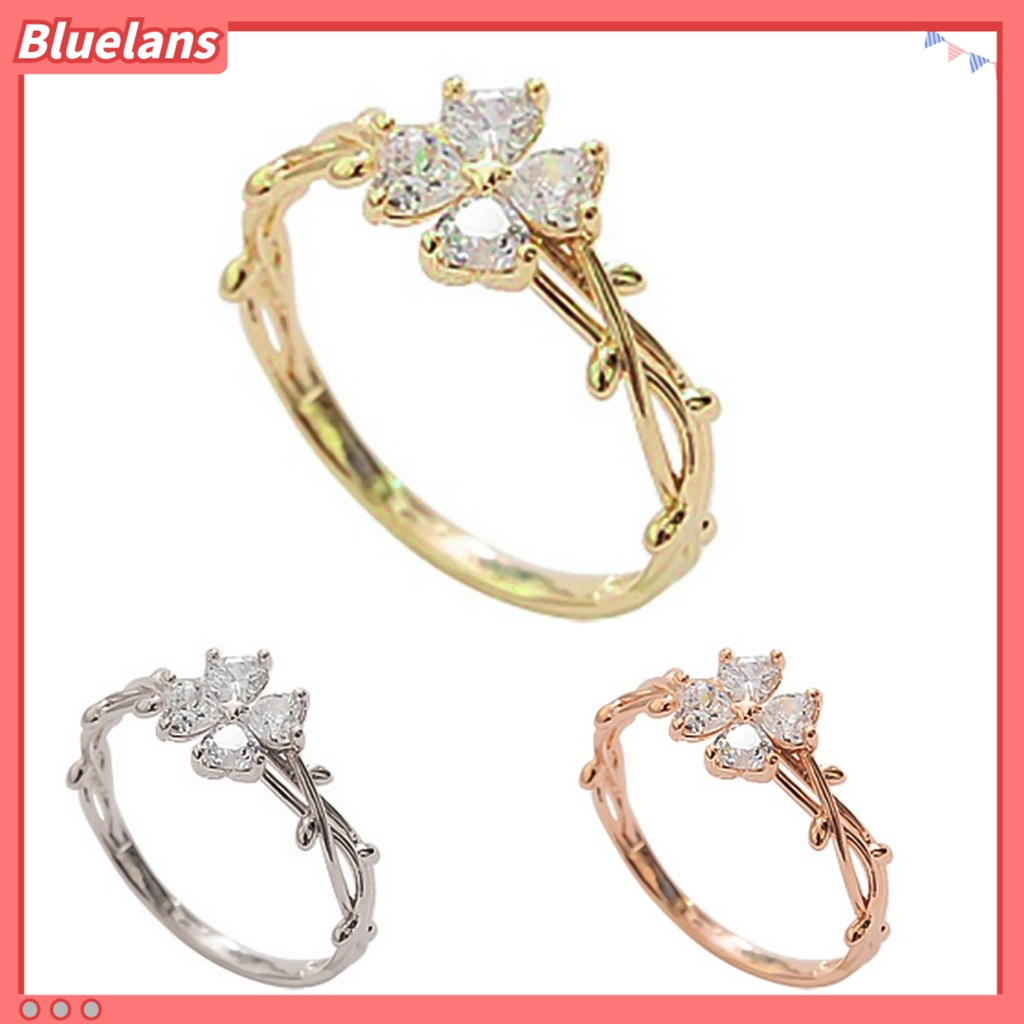 [BLS] Cincin Berlian Imitasi Hias Kreatif Alloy Indah Twining Finger Band Untuk Wanita