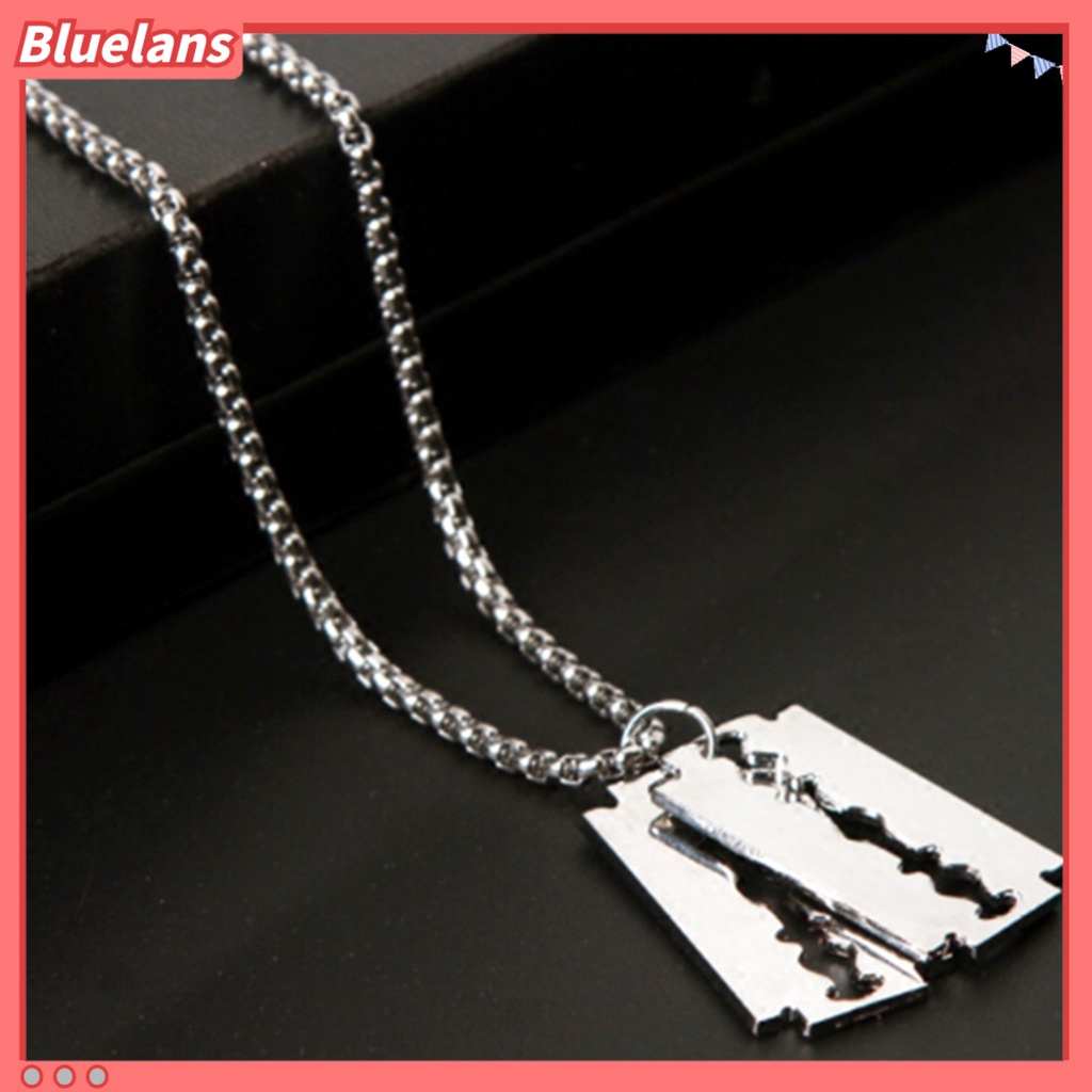 [BLS] Rantai Klavikula Pisau Liontin Kepribadian Geometris Electroplating Anti Karat Dekorasi Leher Hypoallergenic Fashion Warna Perak Liontin Kalung Untuk Pacaran