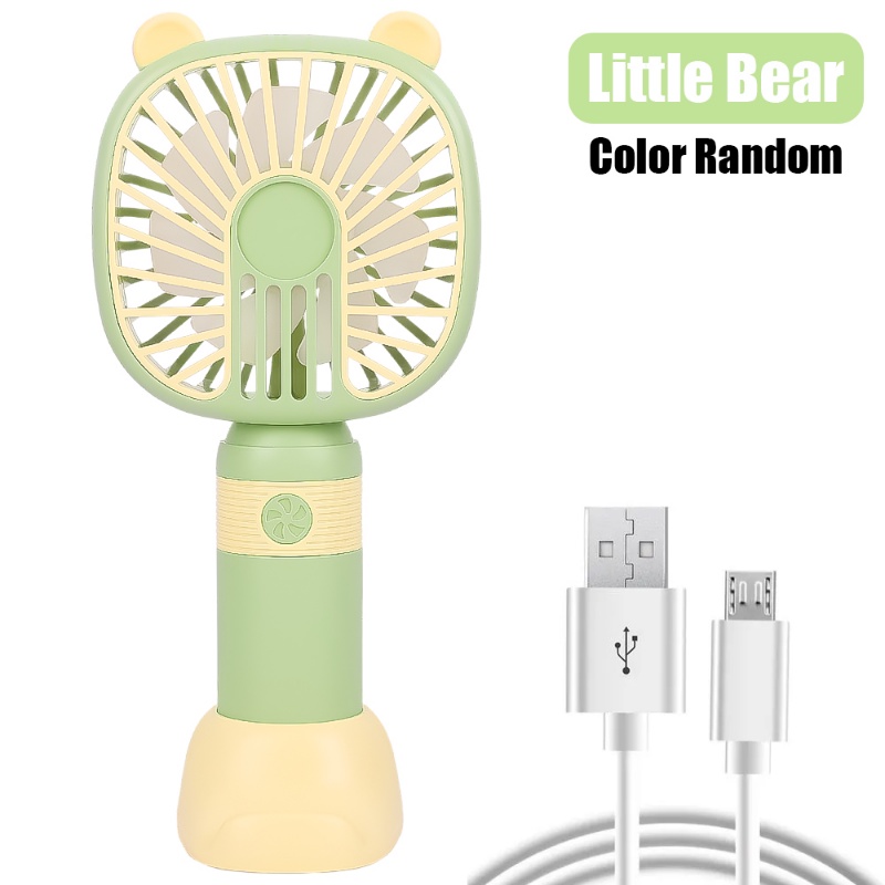 Kipas Angin Mini Genggam Kartun Lucu/ Kipas Pendingin USB Rechargeable/ Summer Travel Portable Small Pocket Fan