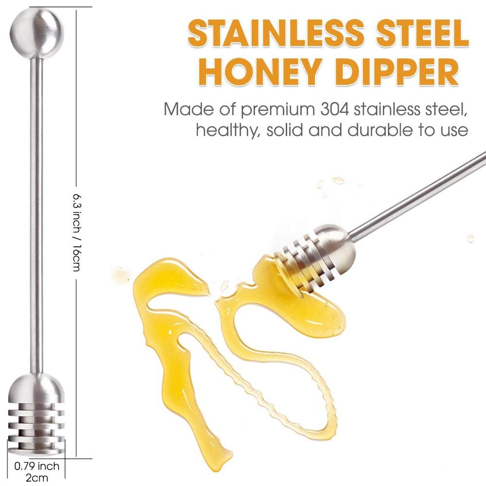 TOP 2pcs Stik Honey Dipper Gerimis Honey Honey Wand Server Alat Pencampur Sendok Madu Pengaduk Sirup Gayung