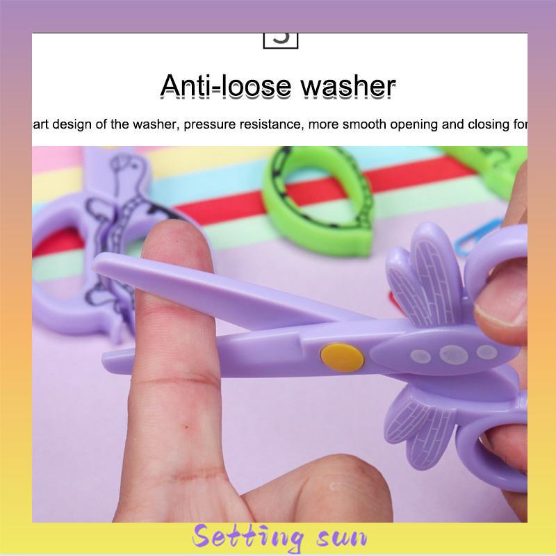 Anak Plastik Gunting Mahasiswa Hewan Berbentuk DIY Kartun Gunting Gunting Tangan Anti Jepit TN