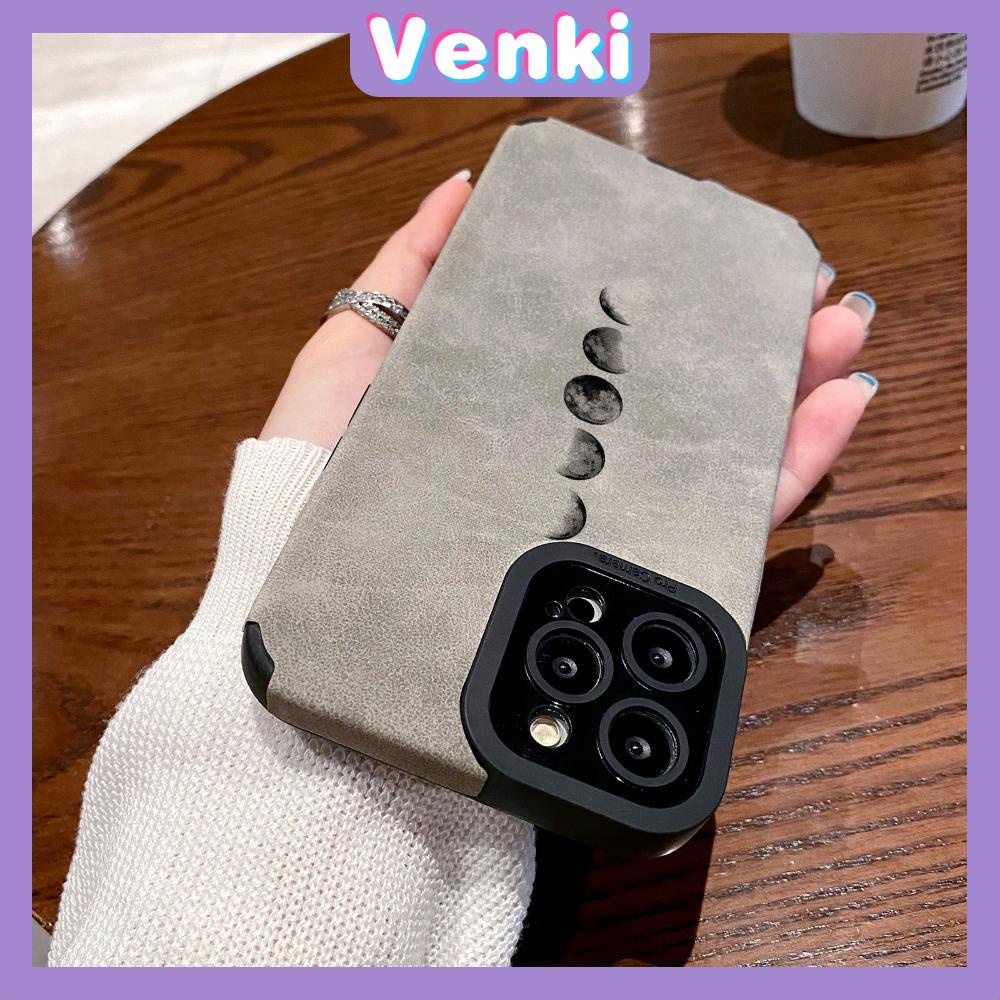 VENKI - Untuk iPhone 11 Case Leather Pupil Suede Cover Soft Shockproof Cover Kamera Simple Creative Earth Kompatibel dengan iPhone 14 13 Pro max 12 Pro max xr xs 7Plus 8Plus