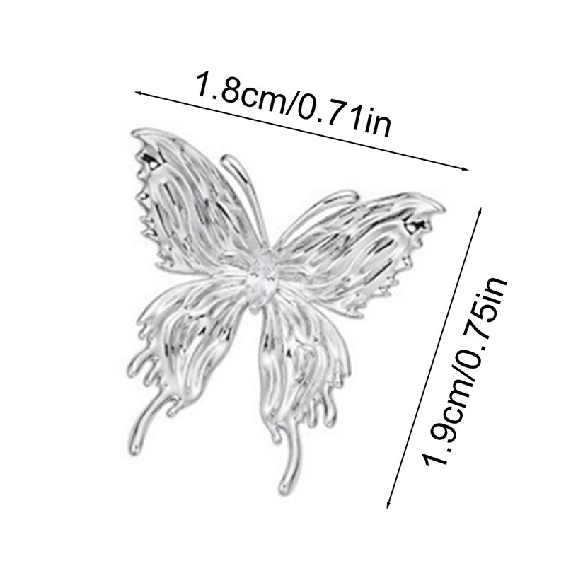 Punk Vintage Logam Cair Dissolved Butterfly Adjustable Wanita Cincin Fashion Indah Anime Gothic Serangga Cincin Gothic Perhiasan