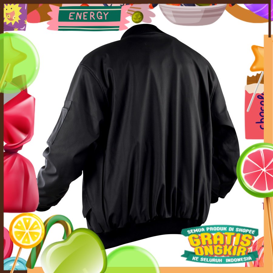 Jaket Bombers Semi Kulit Pria Terbaru BKRS 015 Murah / Jaket Motor Pria/ aman berkendara safety ridi