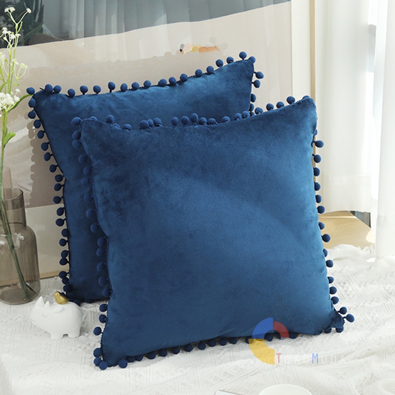 TOKOMUDA Sarung Bantal polos mewah 45x45 beludru