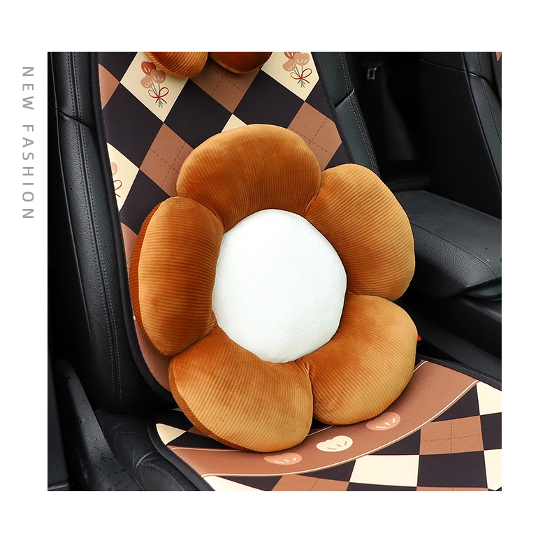 Car Tulip Cushion, Pelindung Kursi Mobil Kartun Bunga Lucu