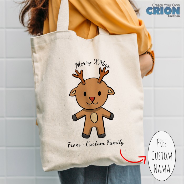 

[SC] Totebag Natal Christmas Santa Reindeer Gingerbread Custom Ucapan Crion - 8 cute reindeer