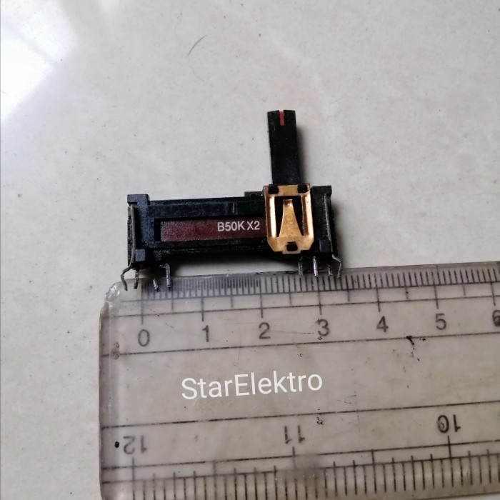 Potensio Geser 3,5cm Tipis Tape Deck Polytron Dek Stereo CT kaki 4-4 - 50k x 2