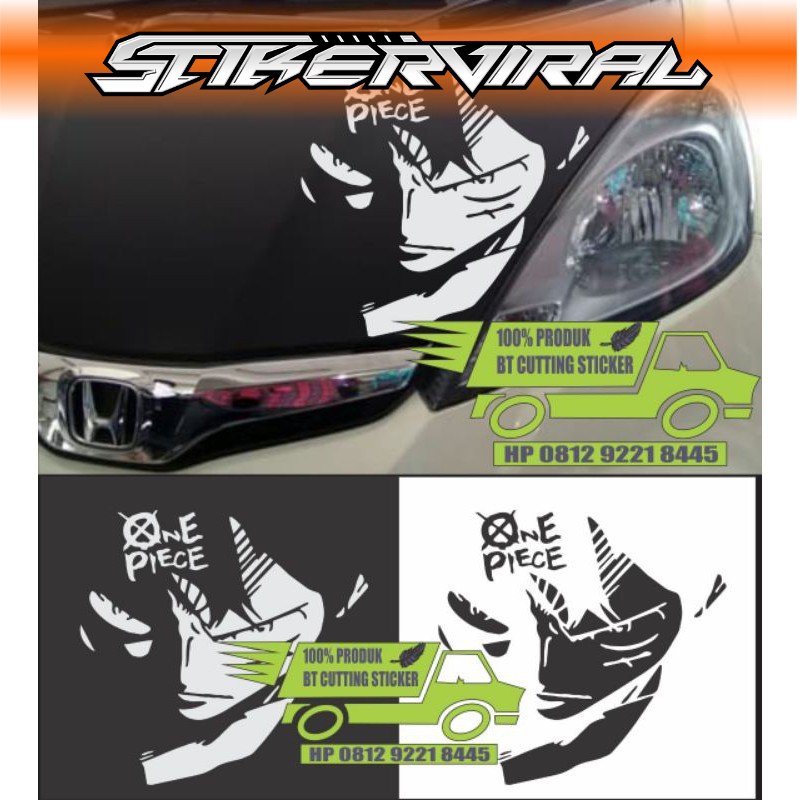 stiker mobil stiker bemper mobil stiker one piece lufi stiker mobil honda jazz honda brio ayla
