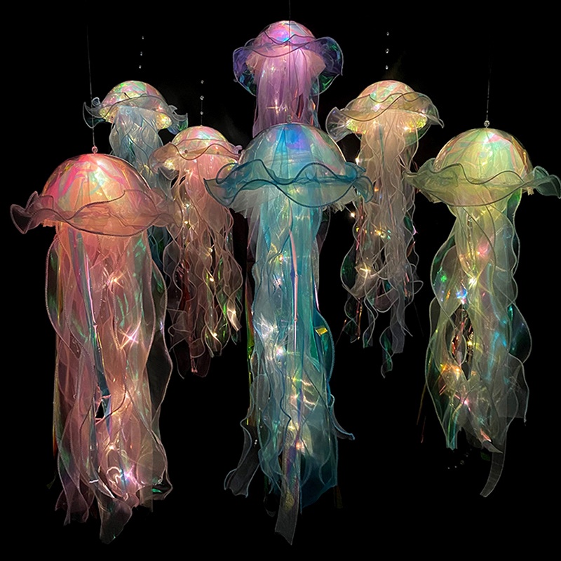 Ggg Color DIY Jellyfish Lamp Lantern Mermaid Parti Jellyfish Light Lantern ID