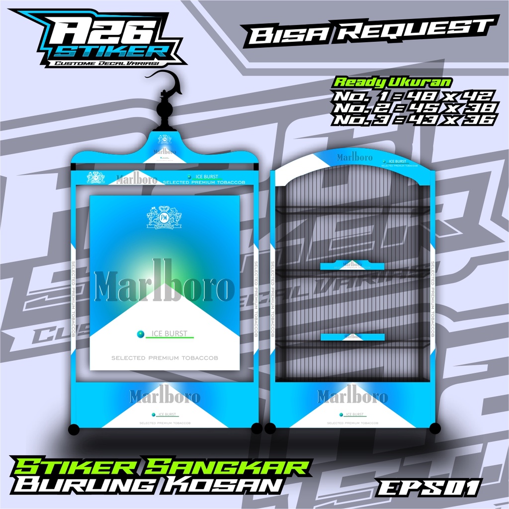 Stiker Sangkar Burung Sangkar Burung kotak,Burung Kacer, Pleci,Cucak Ijo,Dll Full Laminasi Anti Air.