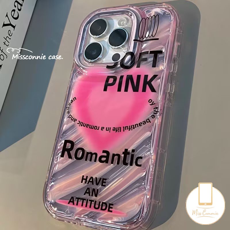 Kertas Kartu Laser Ungu Cinta Hati Case Kompatibel Untuk IPhone XR 11 13 14 12 Pro MAX 6 6S 78 Plus X XS MAX SE 2020lembut Tpu 3D Stereo Motif Bergelombang Shockproof Back Cover