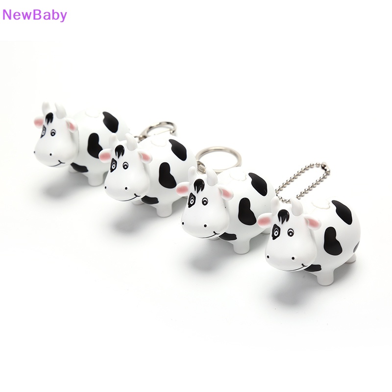 Newbaby LED Cow Sapi Gantungan Kunci Keyring Mainan Anak Plastik Tas Mobil Gantung Liontin ID