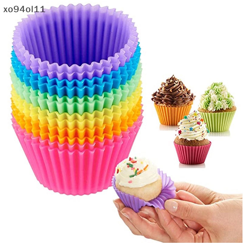 Xo Cetakan Kue Silikon Bentuk Bulat Muffin Cupcake Cetakan Kue Dapur Bakeware OL