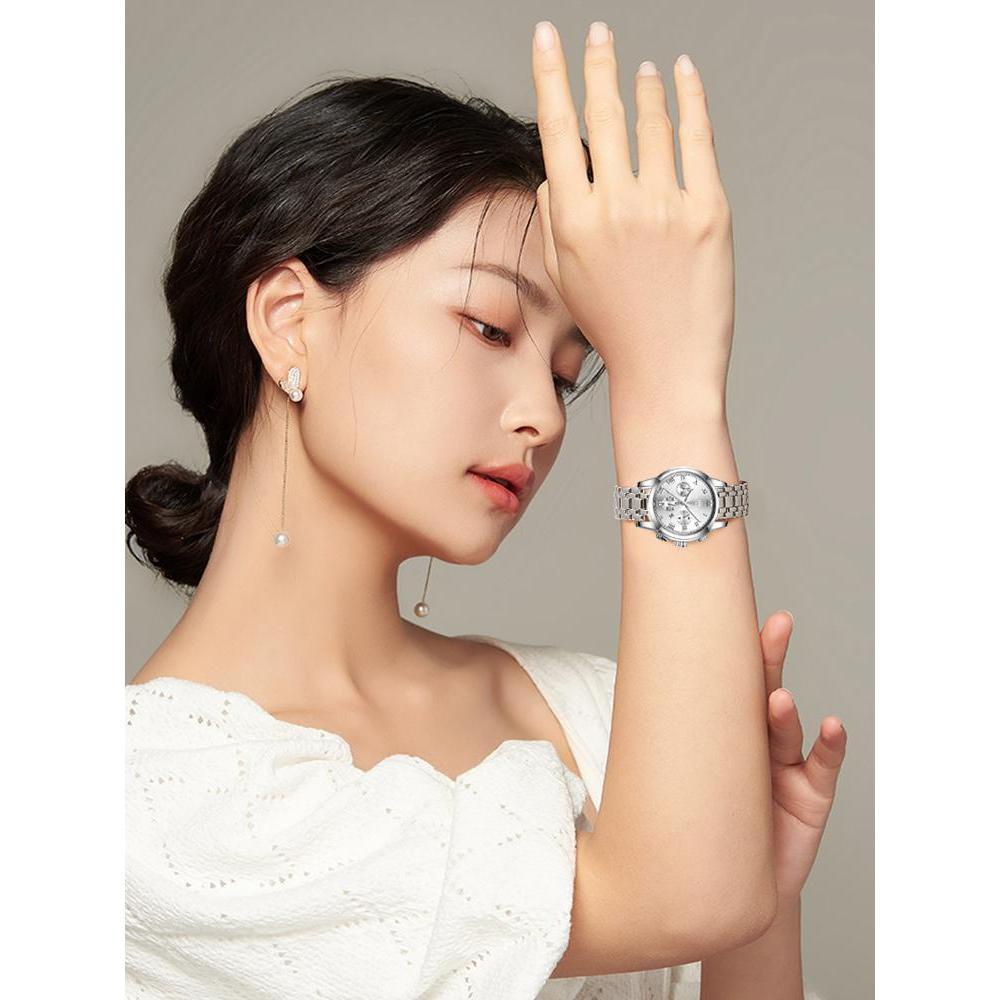 CIELO(COD)Jam Tangan Wanita Original Anti Air Tahan Air Kecil Korea Analog Putih Gold Hitam Stainless Steel Women Watch Santai Mode Tahan Air Kuarsa Santai Mewah Cewek Fashion Silikon Quartz Kulit Anti Air Women Watch Arloji