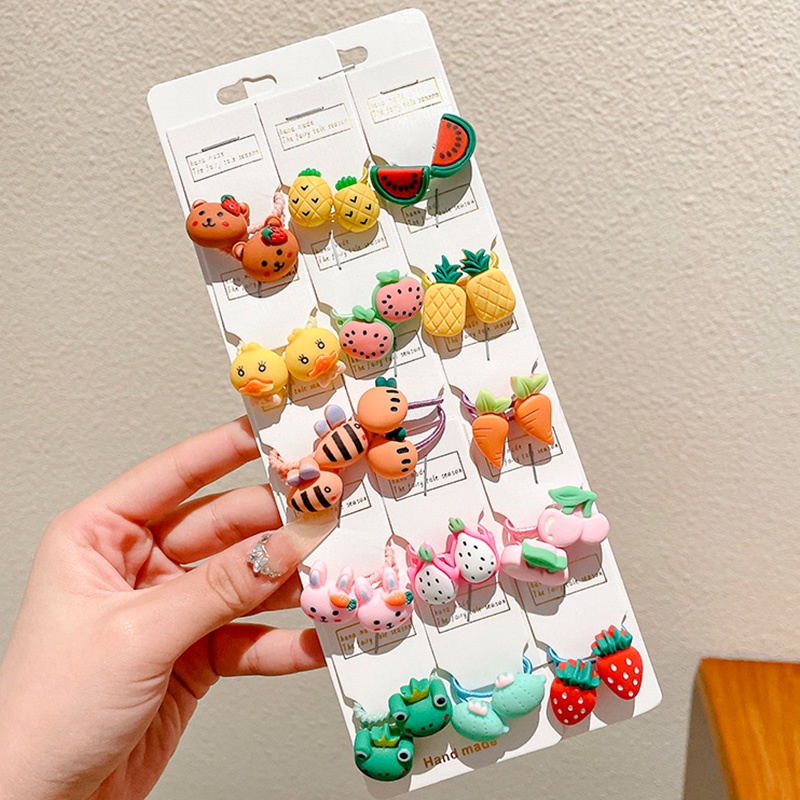 10-30 Pcs/Set Baru Gadis Lucu Kartun Bunga Kecil Scrunchie Anak Ponytail Ikat Rambut Elastis Rambut Band Fashion Aksesoris Rambut Set