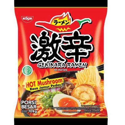 

GEKIKARA RAMEN Mi Instan Hot Mushroom 109 g x 4 pcs