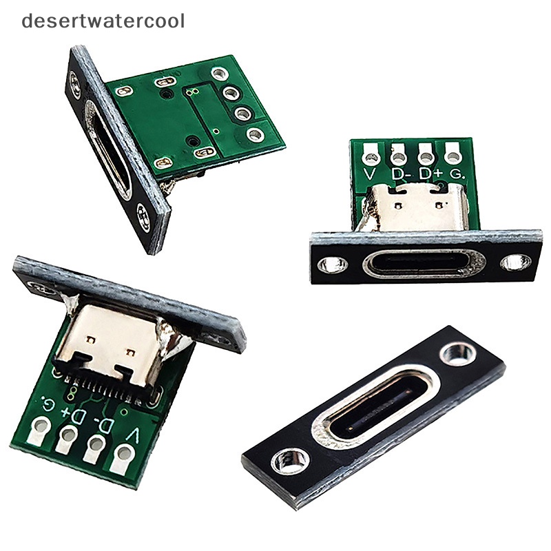 Deid Charging Port USB Type C Socket Connector 2Pin 2P 4P Waterproof Strip Line Sambungan Solder Female Connector Jack Martijn