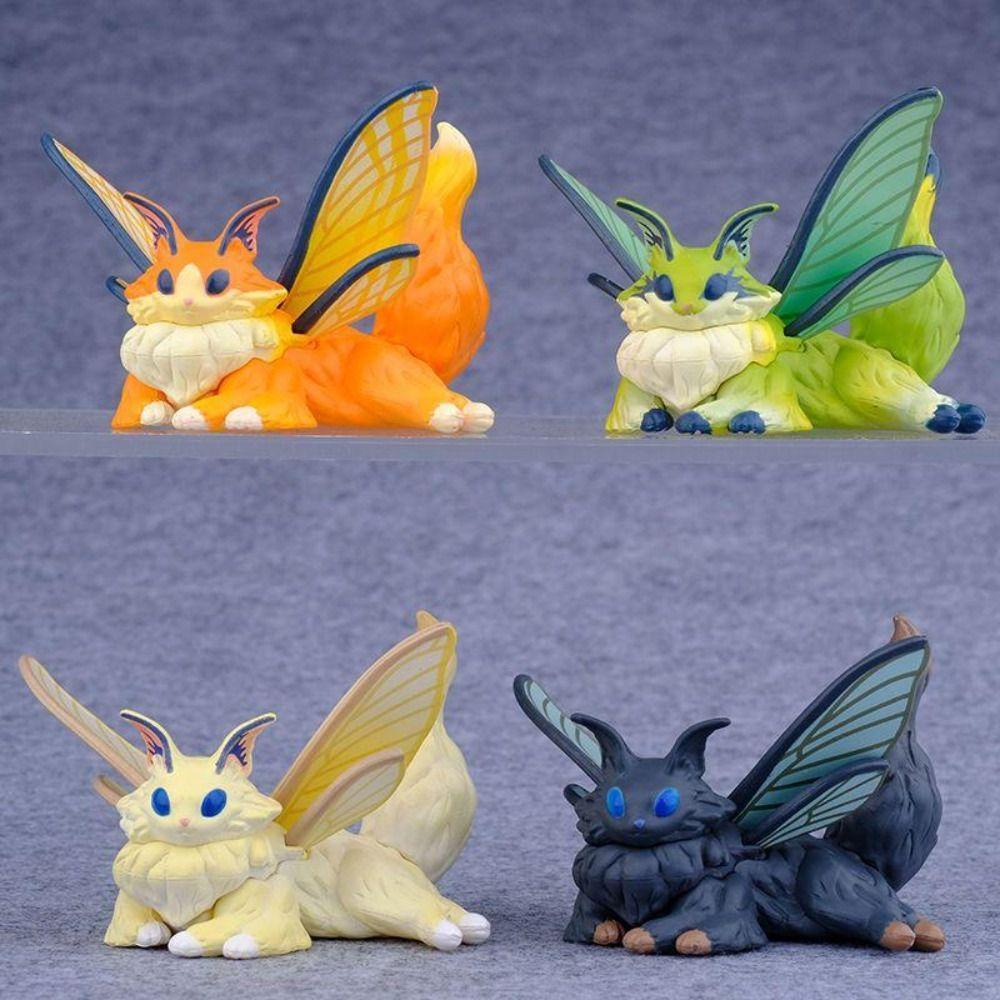 Lanfy Butterfly Figure Mainan Model Permainan Koleksi Butterfly Catsilkworm Ngengat Kucing Lucu Action Figure Mainan Kartun Catsilkworm Moth Ornamen Untuk Dekorasi Rumah