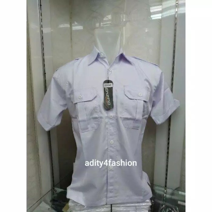 Kemeja Seragaman Kerja PNS/Kemeja Pdl Polos Putih PNS - Hijau Army, S
