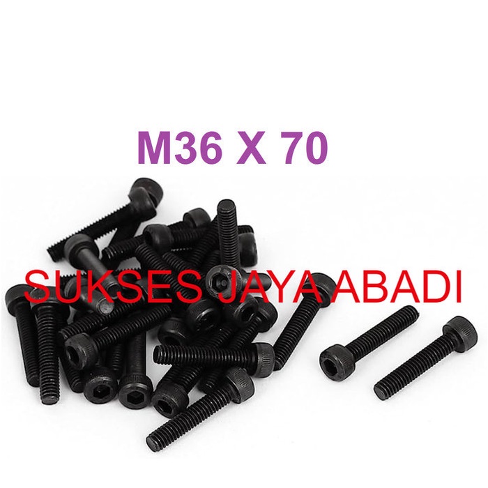 BAUT L BAJA HITAM GRADE 12.9 M36 X 70 / HEX SOCKET HEAD CAP SCREW M3 M4 M5 M6 M8 M10 M12 M14 M16 M18