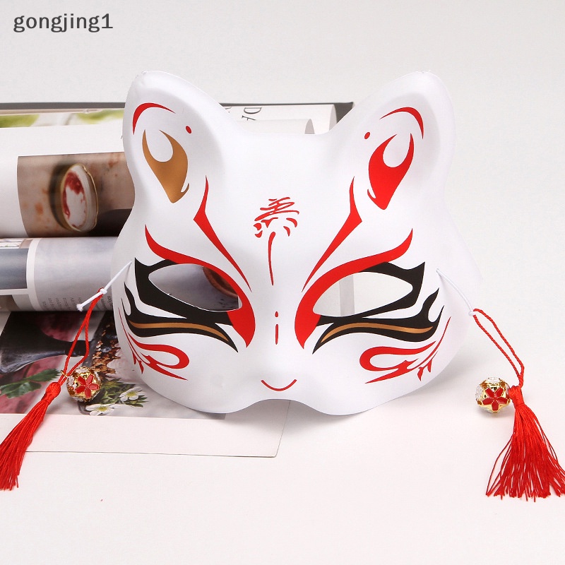 Ggg Anime Foxes Topeng Cosplay Jepang Rave Hand-Painted Anime Demon Slayer Setengah Wajah ID