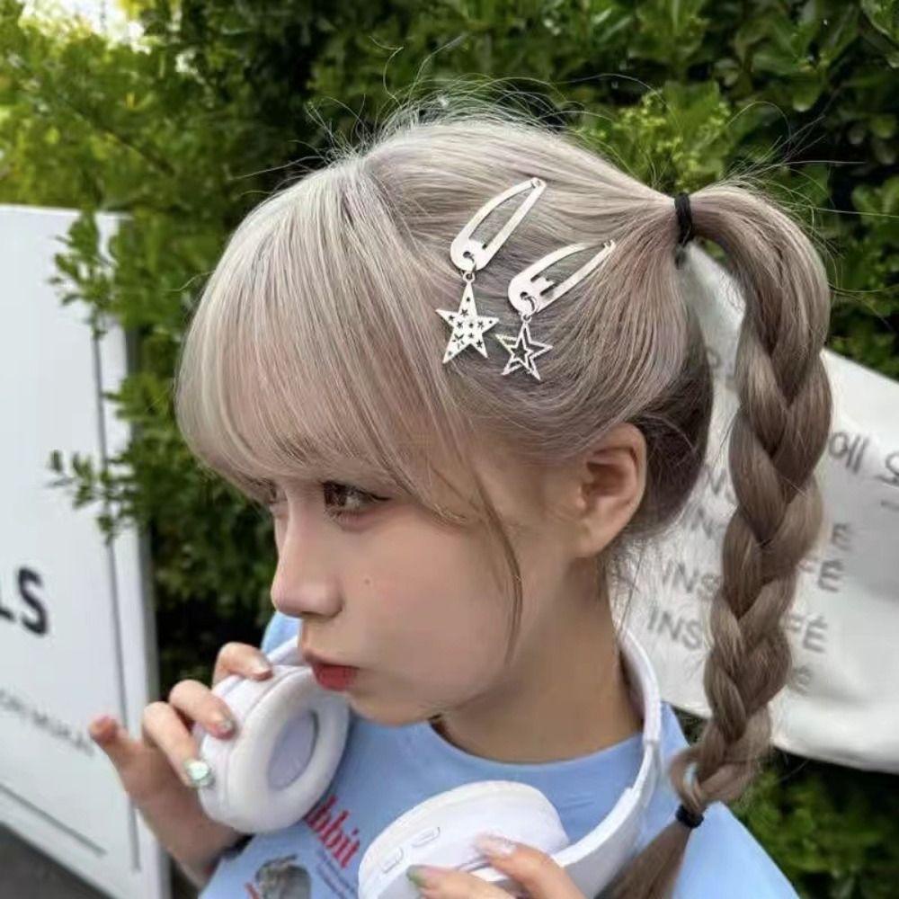 Needway Pin Rambut Bintang Lucu Hiasan Kepala Pentagram Bintang Berujung Lima Silver Gaya Korea Untuk Wanita Untuk Wanita