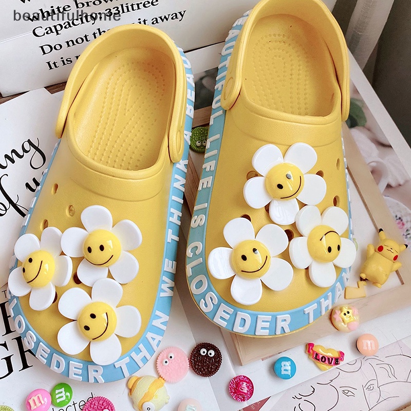 {Cantikrumah} Tombol Sepatu Daisy Smiley Bunga Matahari Gesper Sepatu Gelang Aksesoris Pesona Sepatu.