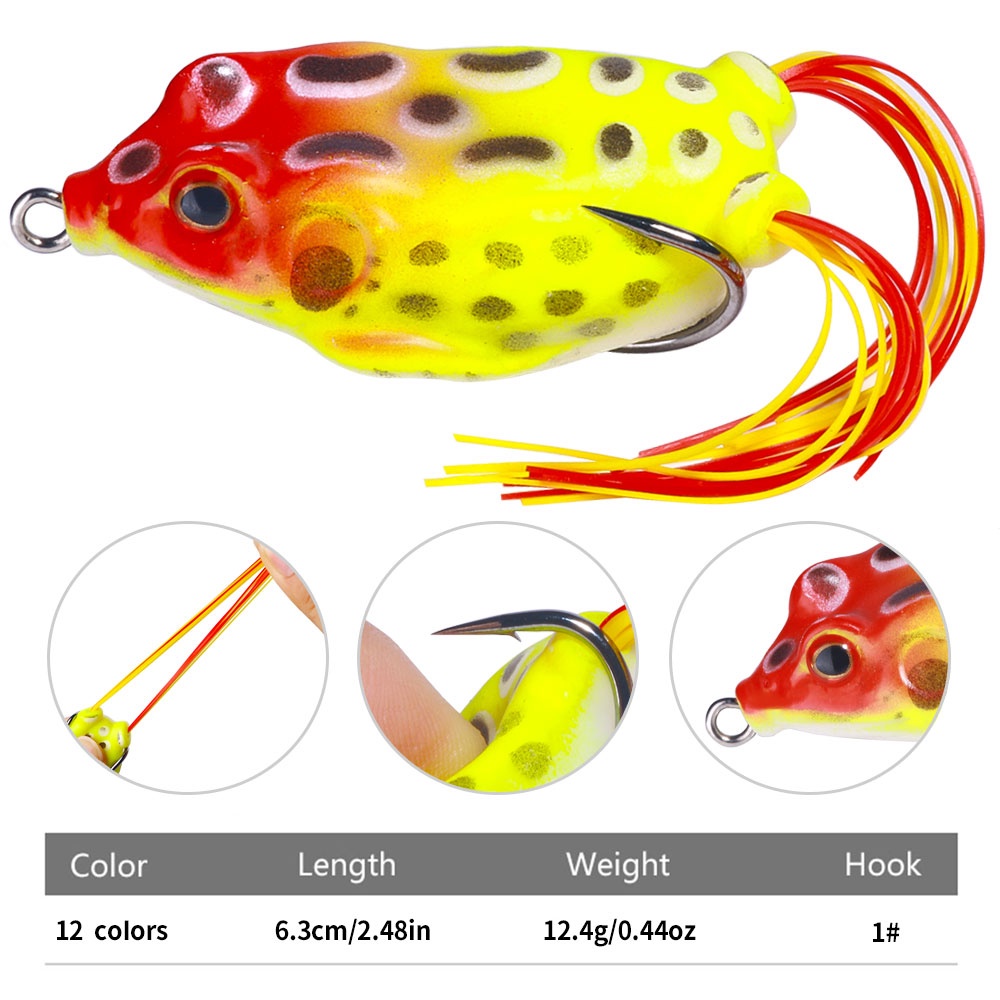 Hengjia NEW Big Umpan Katak 6.3cm /12.4g Frog Lure Soft Plastik Thunder Frog Fishing Lure Snakehead Killer Topwater Casting Umpan Lembut