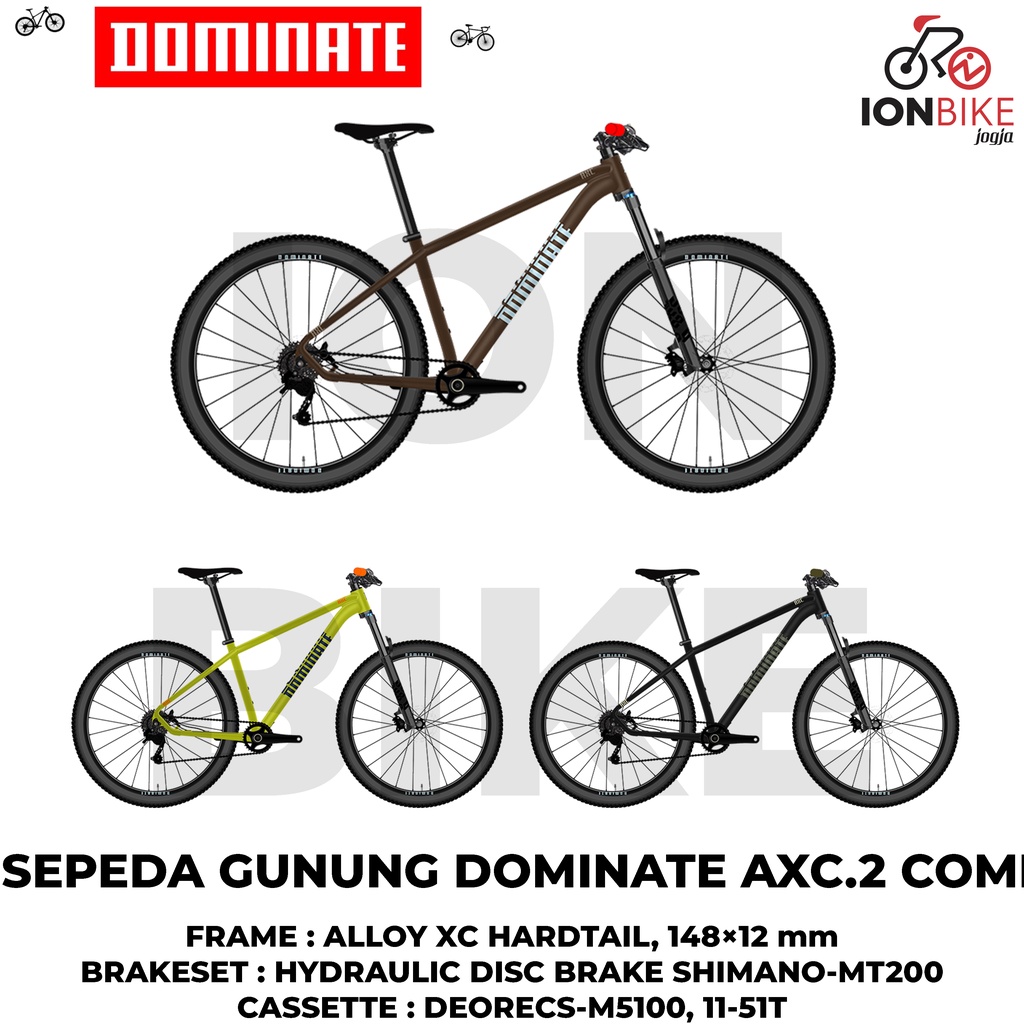 Sepeda MTB 29 Dominate AXC 2 Comp Deore 11 Speed TA Boost Terbaru Fork Air Sepeda Gunung Alloy XC Tr