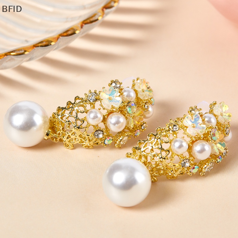 [BFID] 1pasang Fashion Mutiara Ear Studs Earrings Elegan Wanita Earrings Jewelry Pesta Pernikahan Pengantin Telinga Perhiasan [ID]