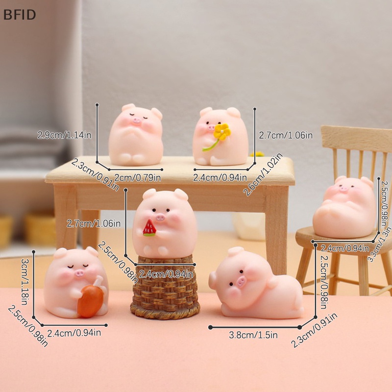 [BFID] Patung Babi Mini Lucu Model Hewan Pemandangan Mikro Dekorasi Rumah Miniatur [ID]