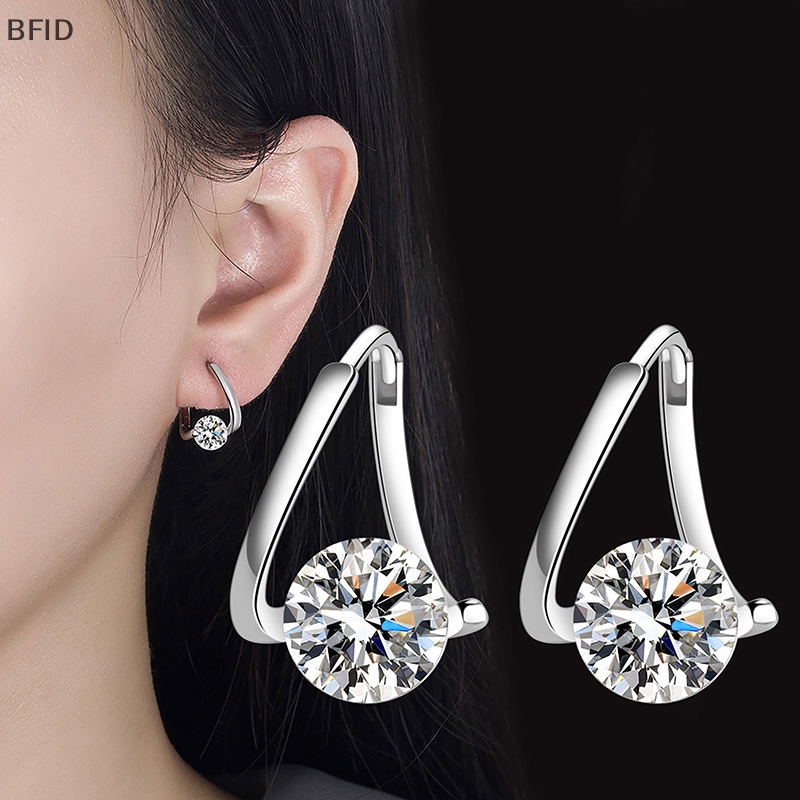 [BFID] 1pasang Anting Zirkonia Sederhana Untuk Wanita Perempuan Gaya Korea Halus Chic Perhiasan Earings Fashion Cahaya Mengkilap Telinga Stud [ID]