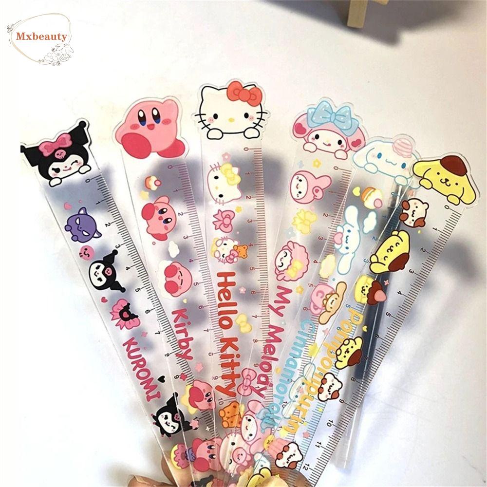 Mxbeauty Penggaris Perlengkapan Kantor Kawaii 12cm 15cm Kulomi Cinnamoroll Purin Penggaris Akrilik