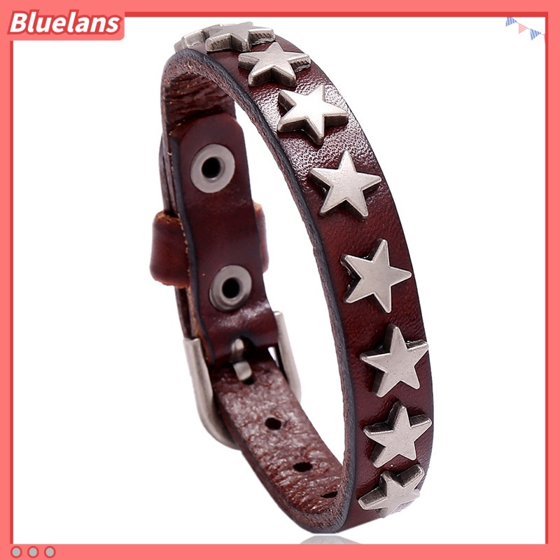 [BLS] Gelang Kulit Sapi Bintang Berujung Lima bracelet bar hip-hop Aksesoris