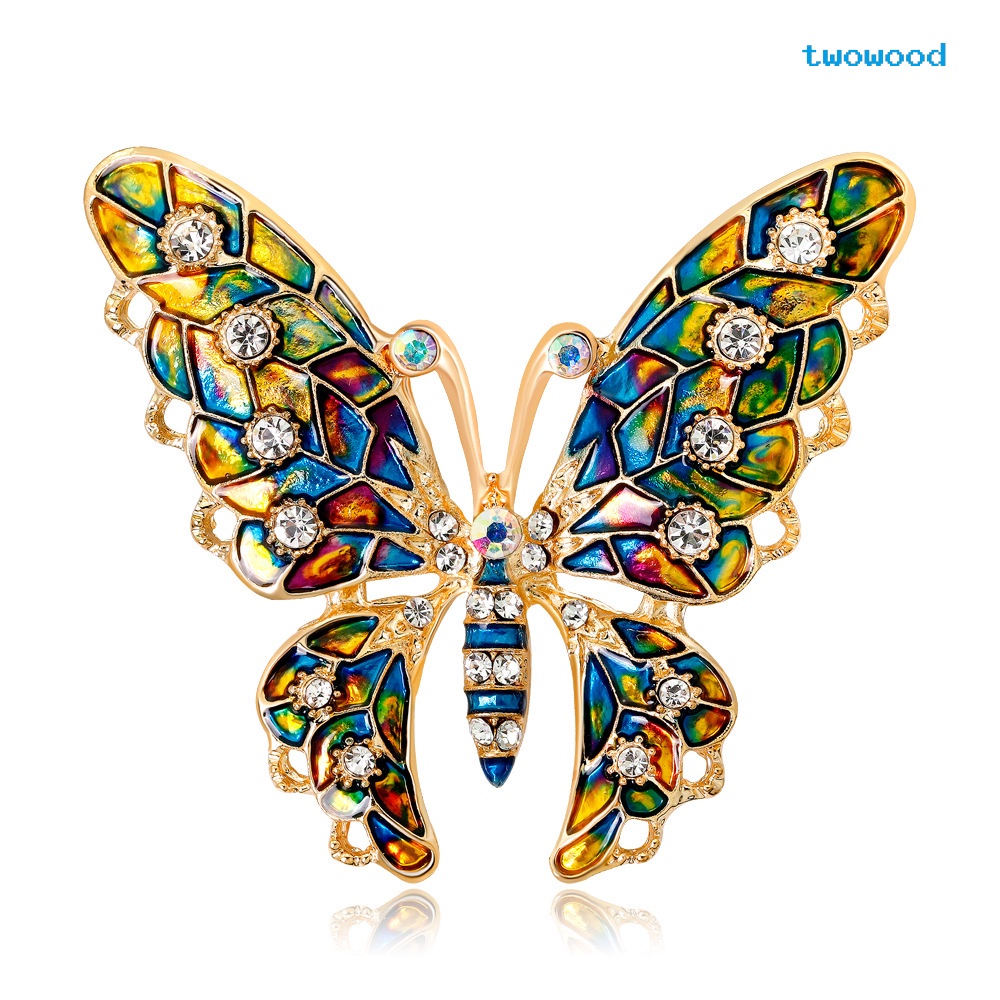 Twowood All-match colorful oil drop butterfly Bros Hewan Baru Bros