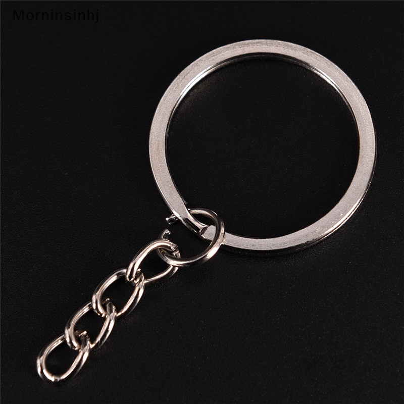 Mornin 20 Pcs DIY Gantungan Kunci Gantungan Kunci Split Ring Pendek Rantai Tempat Kunci Key Rings 30mm id