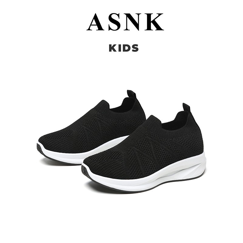 [GROSIR][COD] SEVEN_DAY SEPATU RAJUT SNEAKERS ANAK-ANAK UNTUK USIA 3-12 TAHUN / BOY &amp; GIRL WM2323 HITAM