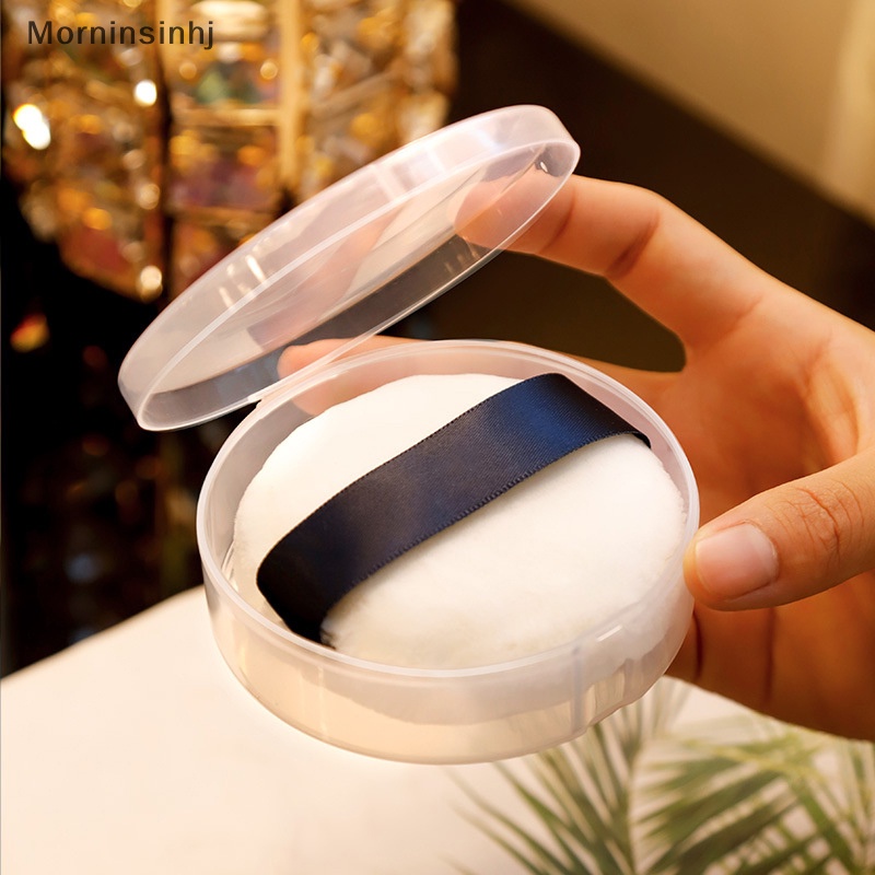 Mornin Puff Box Case Makeup Organizer Kotak Penyimpanan Puff Kosmetik Bulat Transparan Case id