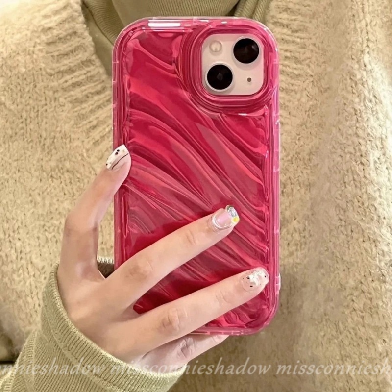 Casing Penutup Belakang 3D Bergelombang Melengkung Shockproof Kompatibel Untuk IPhone XR 6 6S 78 Plus 14 11 13 12 Pro MAX X XS MAX 7Plus 8Plus SE 2020mewah Ins Dazzle Warna Soft Tpu