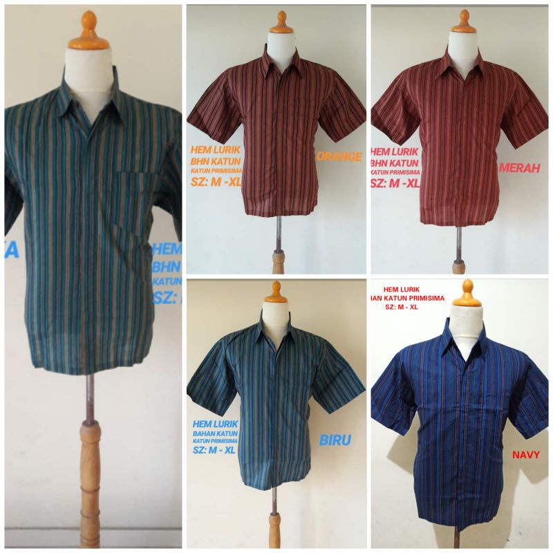 Kebaya dan Sorjan kebaya wanita KEMEJA PRIA BATIK LURIK LENGAN PENDEK/ KEMEJA BATIK LURIK / SORJAN L