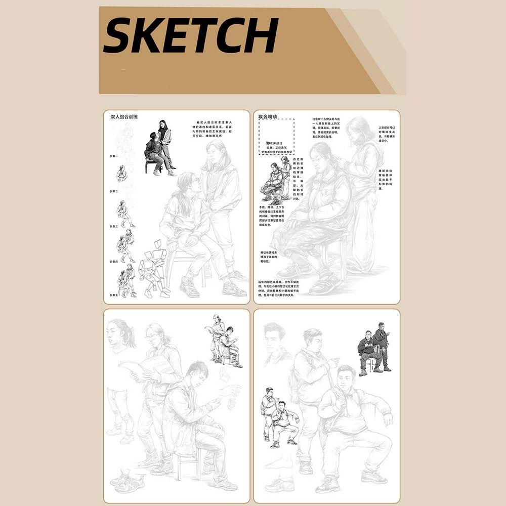 [Elegan] Buku Latihan Serut Garis, Buku Tutorial Lukis Tangan Sketsa, Buku Sketsa Kalkir Belajar Menggambar Tangan Untuk Artis