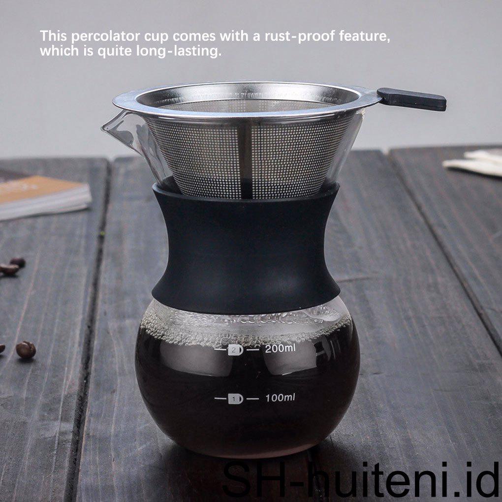 Coffee Pot Percolator Mocha Cup Permukaan Halus Perlengkapan Kopi Compact Size Borocilicate Water Pot Penyaringan Kettle