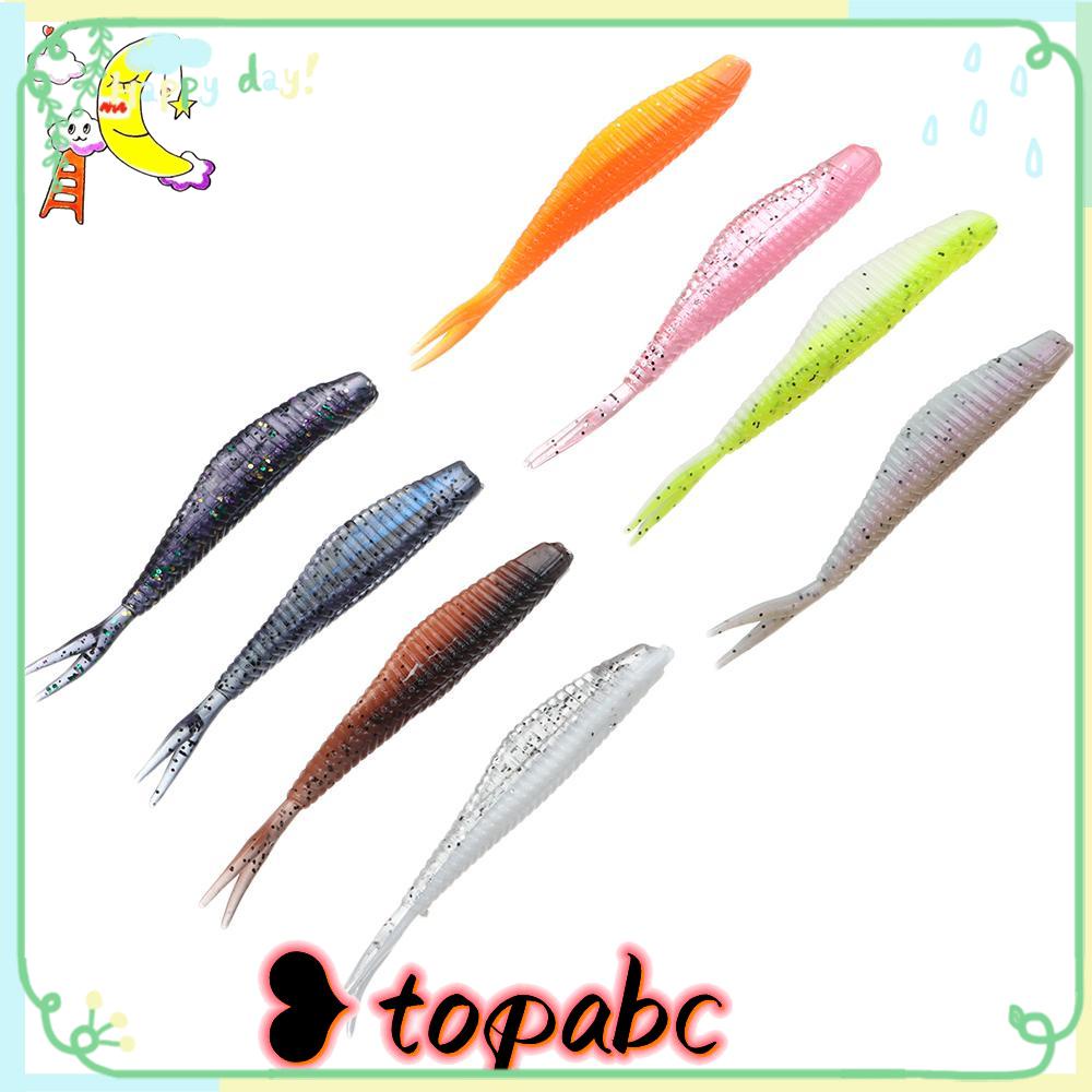 TOP 20pcs Umpan Cacing Silikon Sequin Alur Artificial Bait