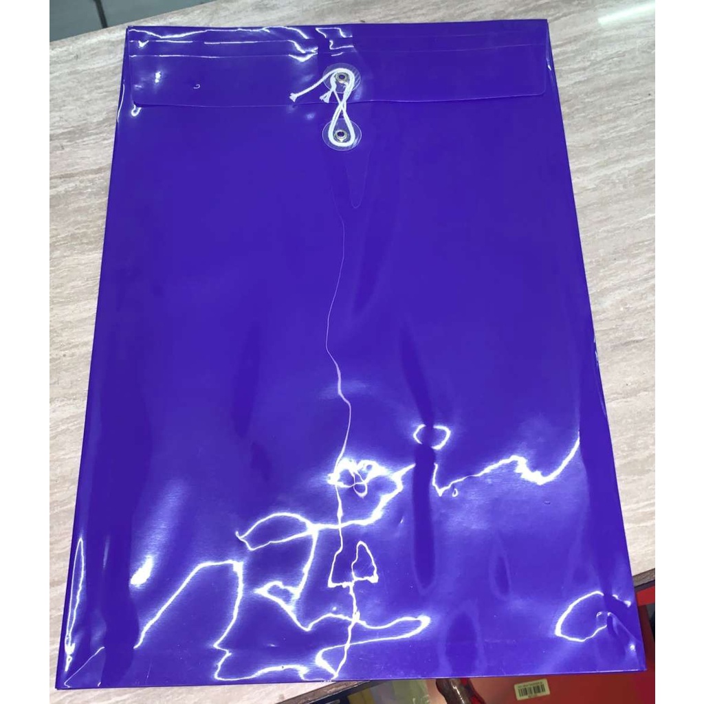 MAP PLASTIK TALI KANCING UNGU