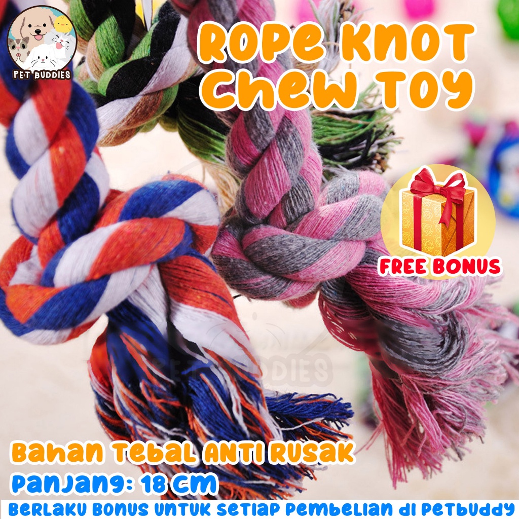 [FREE BONUS]Rope Knot Chewing Toy Mainan Anjing Tali Tarik