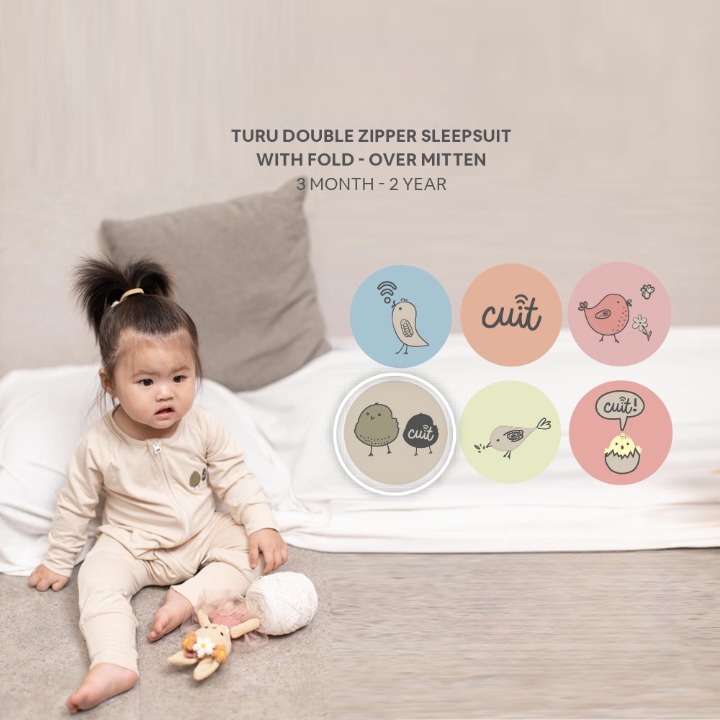 Cuit Baby Turu Sleepsuit Zipper 2 Way | Baju Bayi