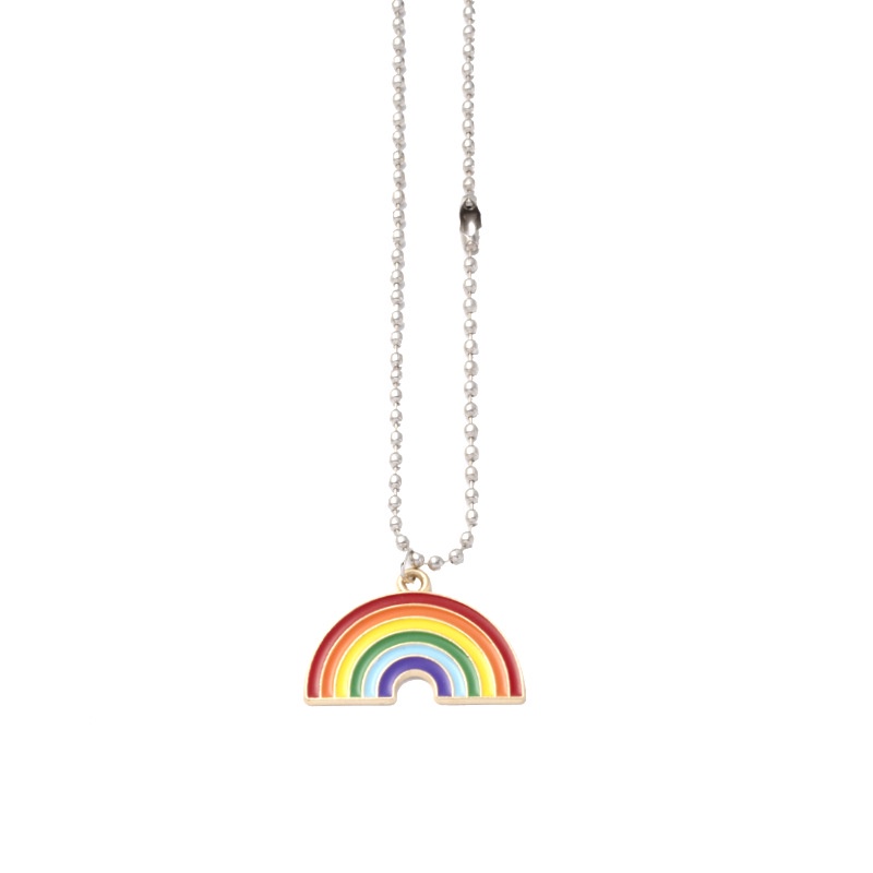 Rainbow Kalung Pria Trendi ins Hip-Hop Versi Korea Influencer Street Wear Sederhana All-Match Liontin Bunga Matahari Pria